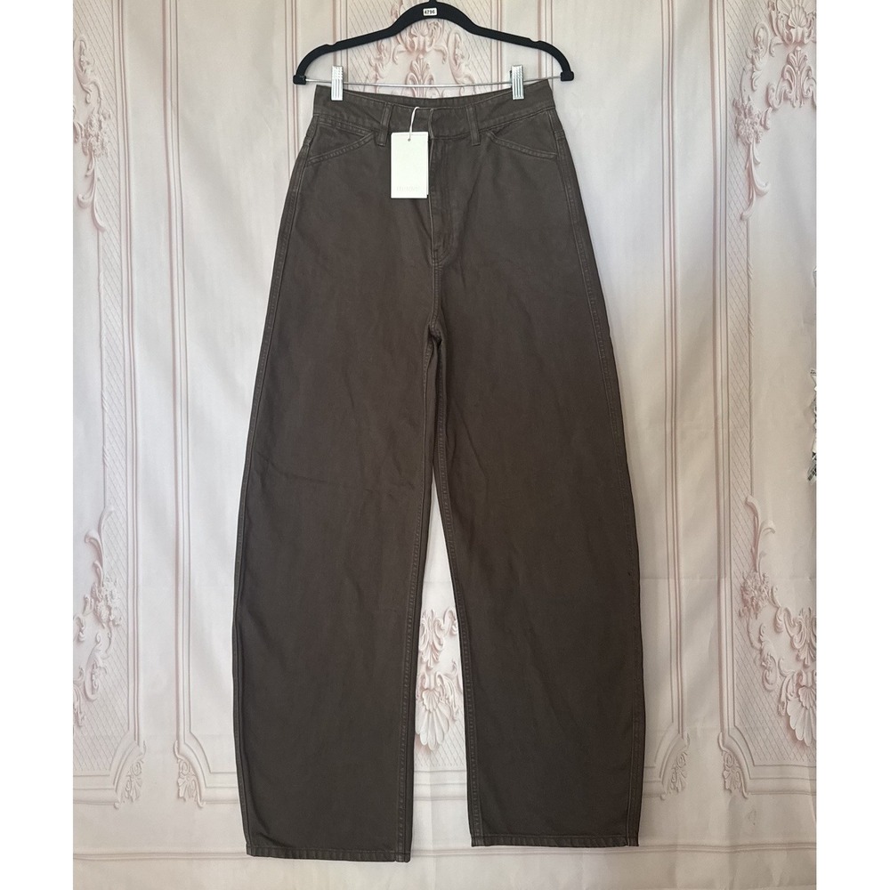 HENNE Zeva Barrel Jeans Chocolate Brown Women's Size 28X32 NWT $260